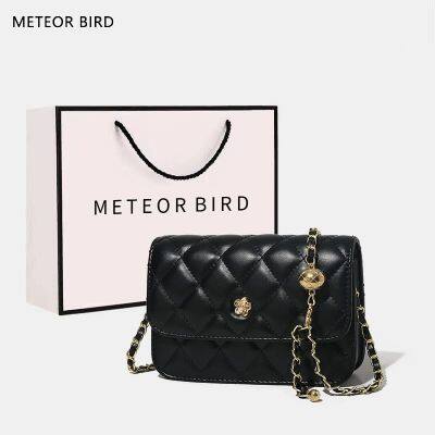 Meteor BIRD กระเป๋าสะพายไหล่ อเนกประสงค์ ขนาดเล็ก แต่งสายโซ่คล้อง สไตล์ฝรั่งเศส สําหรับผู้หญิง