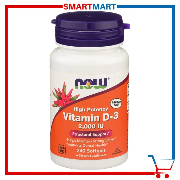 Now Vitamin D3 2000 IU 50 mcg High Potency 240 Softgels Lazada PH