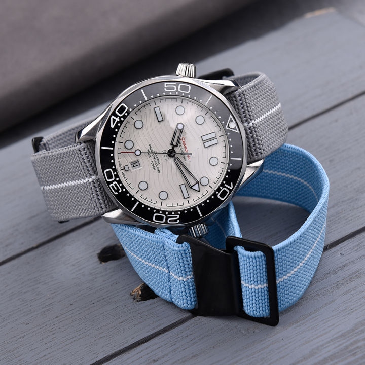 สายนาฬิกาข้อมือไนลอนสีดำสายนาฬิกาข้อมือถักสำหรับผู้ชายสายนาฬิกาไนล่อนรัดข้อมือขนาด-20-มม-สายนาฬิกายางยืด-22-มม-สายนาฬิกาสีดำสายนาฬิกาข้อมือถักสำหรับผู้ชายสายนาฬิกาสากล