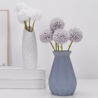 【DT】 hot  Single Headed Dandelion Ball Chrysanthemum Simulation Flower Wedding Home Hotel Interior Photography Props Fake Flowers Silk