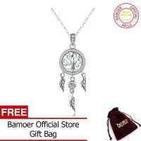 BAMOER จัดส่งฟรีตุลาคมจริง925เงินสเตอร์ลิงแฟชั่นของ Tree Of Life จี้ Dream Catcher สร้อยคอเงินผู้หญิงเครื่องประดับ SCN298