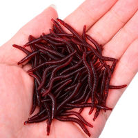 Aorace 20/50PCS Fishing Lures Lifelike Fishy Smell Red Soft Lures Simulation Earthworm Luminous Worms Artificial Fishing Lure Accessories