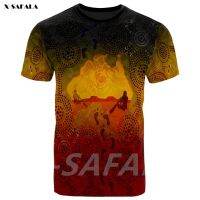 Xzx180305 Australia Aboriginal tapestry standard map 3D printed high quality mill fiber T-shirts round men female neck o-neck casual Ops