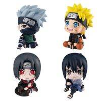 9.5CM Anime Naruto Figure Uzumaki Naruto Kakashi Uchiha Sasuke Itachi Kawaii Q Version Figural Toy Car Decoration PVC Model Gift