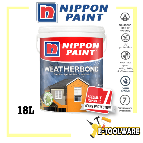 18L Nippon Paint Weatherbond Exterior Paint / Cat Luar / Cat Rumah ...