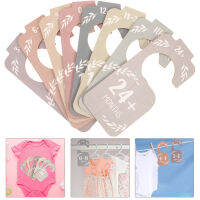 NICERIO 8 pcs Wood Baby Closet Dividers Baby Garment Size Dividers เสื้อผ้าเด็ก ไม้แขวนเสื้อ วงเวียน