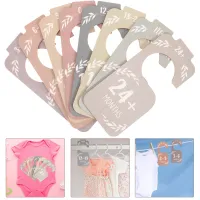 Funnmall 8 pcs Wood Baby Closet Dividers Baby Garment Size Dividers เสื้อผ้าเด็ก ไม้แขวนเสื้อ วงเวียน