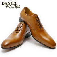 LUXURY BRAND OXFORD LEATHER SHOES BLACK BROWN HAND-POLISHED LACE UP POINTED TOE MENS DRESS WEDDING OFFICE BUSINESS FORMAL SHOES