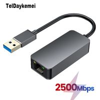 2500Mbps USB 3.0 Type-C Ethernet เพื่อ RJ45 2.5G ตัวแปลงอะแด็ปเตอร์ไร้สายแลนฮับเครือข่ายสำหรับ Windows 7/8/10 MAC สำหรับแล็ปท็อปพีซี