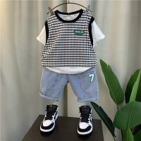 Boys Cool Handsome Summer Wear Suit 22 New Fashion Baby Fried Street Clothes Childrens Fashionable Handsome Two-Piece Suit