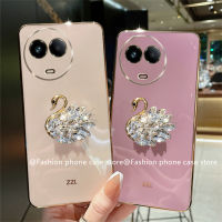 เคสโทรศัพท์ Realme 11X 5G เคส Phone Case ปลอกนิ่มเคลือบไรน์สโตนรูปหงส์หรูหราส่องแสง Realme11X 5ก. 2023