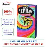SAGAMI Bao cao su siêu mỏng siêu ôm khít size nhỏ 49mm Sagami MIRACLE FIT