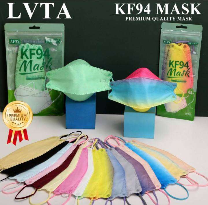 10PCS LVTA KF94 MASK 4LAYER NONWOVEN FABRIC MASK COLORED FACEMASK