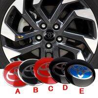 4ชิ้นโลหะรถจัดแต่งทรงผมศูนย์ล้อ Hub Cap สติ๊กเกอร์รูปลอกสำหรับโตโยต้า TRD ยางตกแต่ง