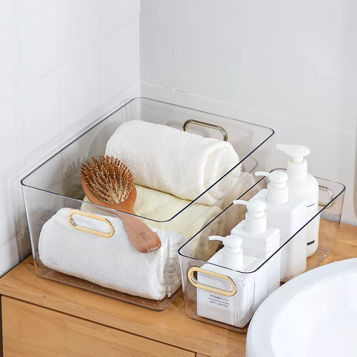 Transparent Storage Box Clear Simple Kitchen Bathroom Desktop Home
