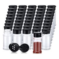 50Pcs Plastic Spice Jars with Shaker Lids Spice Containers Plastic Spice Bottles Seasoning Shaker Jars 3.3Oz/100Ml