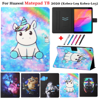 สำหรับ Huawei MatePad เคส T8 8.0แท็บเล็ตหนัง PU สำหรับ Mate Pad T8 T 8 Kobe2-L03 KOB2-L09แท็บเล็ตเปลือกแม่เหล็กเคสแบบตั้ง + ปากกา tcubjb