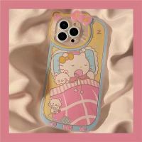 [Fast]โปร่งใสกันกระแทก Sanrio Hello Kitty สำหรับ iPhone 14 13 12 11 Pro Max XR XS MAX 7 8 Plus อุปกรณ์เสริมซิลิโคนนิ่ม