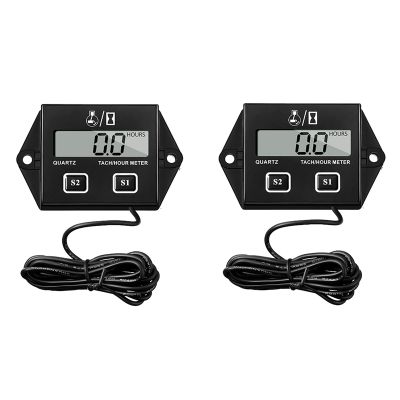 2PC Gasoline Engine Tachometer Timer Replaceable Battery Waterproof Induction Digital Display 2 4 Stroke Totalizer Timer