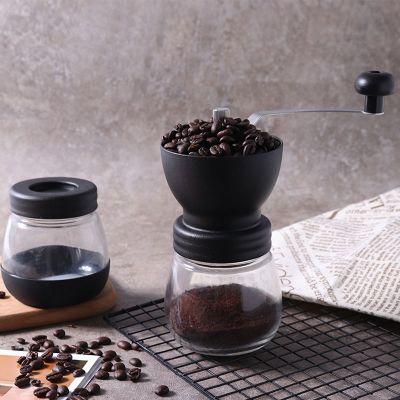 （HOT NEW）เครื่องบดกาแฟด้วยตนเอง WithBurrs Hand Crank Adjusting Grind Control Cafe Mill Machine สำหรับห้องครัว