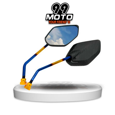 99MOTO กระจก5เหลี่ยม/ขาไทเท (V2)ใส่ได้ทุกรุ่น/1คู่