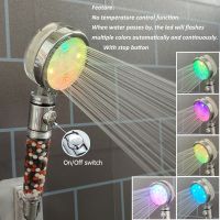 Z L Led Shower Nozzle with Stop Temperature Sensor Negative Ion Pressure Handheld Filter