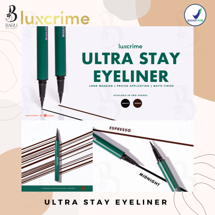 LUXCRIME ULTRA STAY EYELINER MIDNIGHT Pensil Garis Mata Eyeliner
