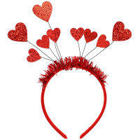 POPOUSHOP Hearts Decor Haidband Fashion Hairband Headdress สำหรับงานปาร์ตี้วันวาเลนไทน์