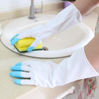 Wholesale PVC laundry washing dishes gloves household kitchen cleaning rubber latex gloves Safety Gloves