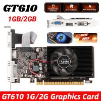 GT610 2G 1G Video Card PCIE X16 2.0 NVIDIA GeForce GT 610 DDR3 Graphics Card VGA HD DVI 64Bit 1800MHz GT610 GPU Desktop Computer Cables