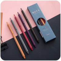 5PcsLot 0.5mm Retro Dark Colorful Gel Pens Set Creative Triangular Body Ballpoint Gel Pen for Journaling School Supplies