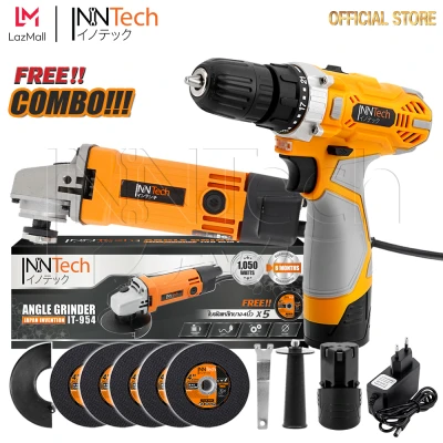 ชุดสุดคุ้ม!! InnTech สว่านไร้สาย สว่าน 28V 2 ระบบ รุ่น PRO-S-28V Cordless Drill Pro Series พร้อม InnTech เครื่องเจียร ลูกหมู หินเจียร 4 นิ้ว 1,050W รุ่น IT-954 แถมฟรี!! ใบตัดเหล็ก 5 ใบ พร้อม อุปกรณ์ ครบชุด ชุดสุดคุ้ม!! InnTech สว่านไร้สาย สว่าน 28V 2 ระบบ รุ่น PRO-S-28V Cordless Drill Pro Series พร้อม InnTech เครื่องเจียร ลูกหมู หินเจียร 4 นิ้ว 1,050W รุ่น IT-954 แถมฟรี!! ใบตัดเหล็ก 5 ใบ พร้อม อุปกรณ์ ครบชุด