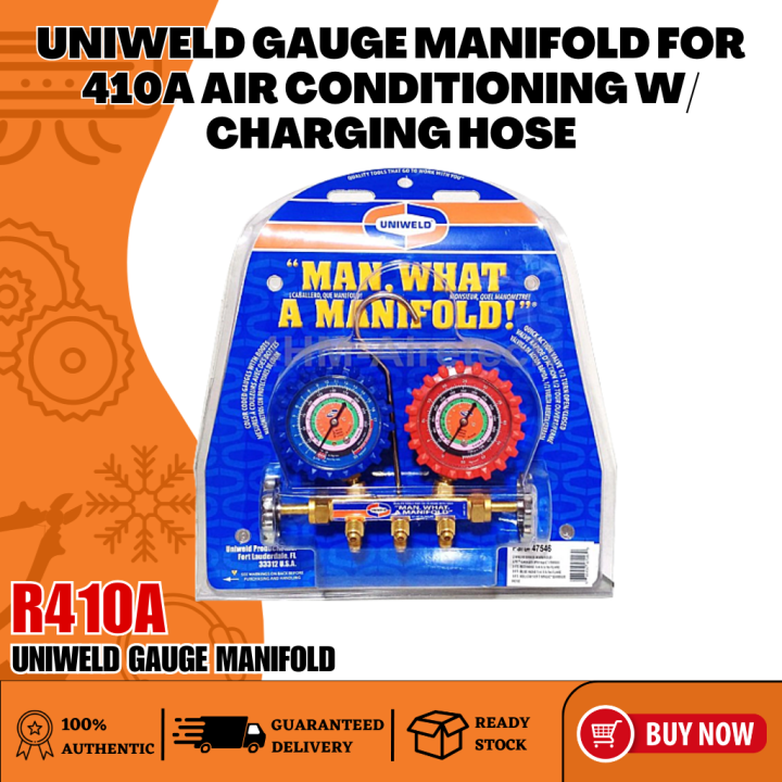 4HMC ORIGINAL UNIWELD Gauge Manifold for 410A Air Conditioning with