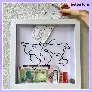 Travel Adventure Archive Box Ticket Shadow Box Picture Frame for Wall