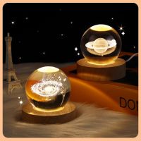 Usb Luminous Planet Crystal Lamp Led Projection Atmosphere Creative Gift Decoration New Exotic Gift Small Night Lamp 6CM Night Lights