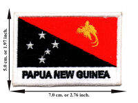 ตัดรีด ตัวรีดติดเสื้อ อาร์มปัก ติดเสื้อปัก ปักเสื้อ DIY ลาย ธงPapua New Guinea สีแดง มีบริการเก็บเงินปลายทาง