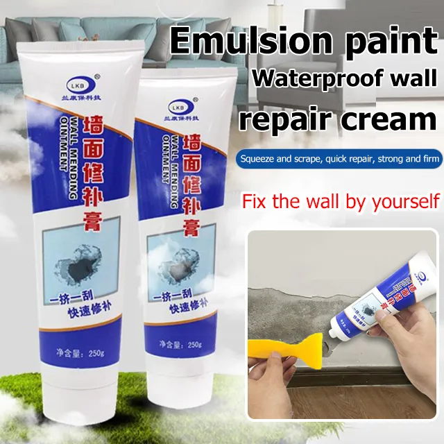 Repairing cracks and nail hole putty powder white emulsion paint