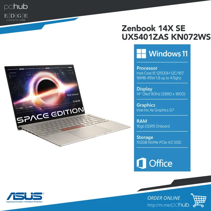 Asus Zenbook 14X SE UX5401ZAS KN072WS Titanium, i5 12500h, 16gb, 512gb ...