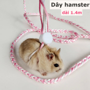 Dây hamster,Dây dắt chuột hamster đi dạo nhiều màu dài 1.4m điều chỉnh