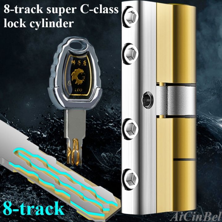 yf-security-door-lock-brass-cylinder-anti-pry-stainless-steel-anti-collision-beam-8-snake-groove-color-10-keys-super-c