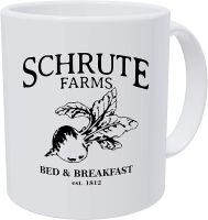 Grafeeks Schrute ฟาร์มนอนและอาหารเช้า Est 1992 Office 11ออนซ์แก้วกาแฟขาวตลก