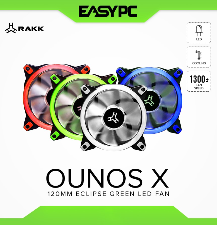 Rakk Ounos X 120mm Eclipse Led Fan Rakk Gears 1300 RPM Chassis Fan