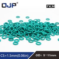 10PC/lot Rubber Ring Green FKM O rings Seals Thickness 1.5mm OD5/5.5/6/6.5/7/8/8.5/9/10/10.5/11mm ORing Seal Gasket Fuel Washer Gas Stove Parts Access