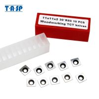 TASP 10pcs 11mm Square พร้อมรัศมี Woodturning Carbide Cutter แทรกมีดกัดเครื่องมือช่างไม้สําหรับเครื่องกลึงไม้กลึง เครื่องมือ