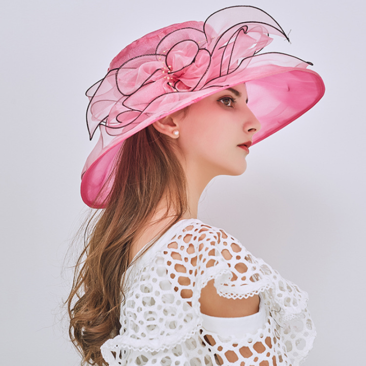 hot-organza-church-fascinators-hat-wedding-dress-tea-party-derby-hats-for-women-flower-bowknot-wide-brim-sun-hat