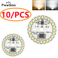 PwwwQmm 10pcslot LED Chip 15W 12W 9W 7W 5W 3W No Need Driver AC 220V-240V SMD 2835 Cold Warm White Round Lamp Beads for Bulb