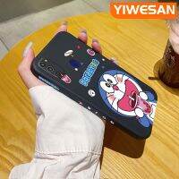 YIWESAN เคสโทรศัพท์ดีไซน์ใหม่บางสำหรับ M30s M21ปลอกสำหรับ Samsung ลายชากับนมโดราเอมอนสุดสร้างสรรค์เคสป้องกันขอบสี่เหลี่ยมเคสนิ่มเคสปลอกซิลิโคนเคสกันกระแทก