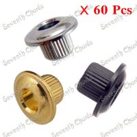 【CW】 60 Pcs Plastic Ferrules Bushing /Washers/Gasket For Semiclosed Guitar Tuning Pegs Tuners Machine Heads   Chrome   Black   Gold