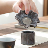 Japanese Style Gingko Elk Coarse Pottery Justice Cup Handmade Ceramic Tea Pitcher Tea Cups Household Kung Fu Tea Chahai Ceremony