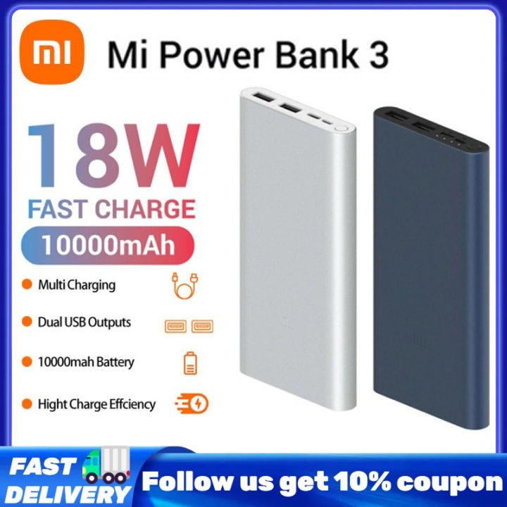 Cheap Xiaomi Original 10000mAh Mi Power Bank 3 External Battery